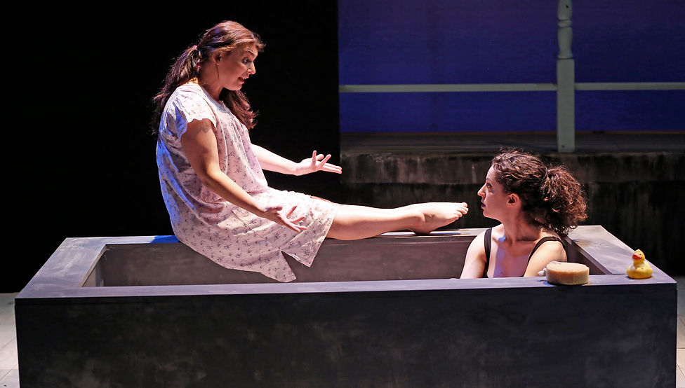 Zoe Watkins (Vari), Barrie Kreinik (Fiona) in When i was a Girl I used to Scream and Shout by Sharman Macdonald - Fallen Angel Theatre's 2016 Off Broadway Premiere