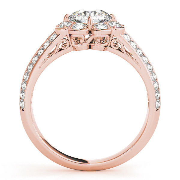 Thumbnail: 14kt Gold Halo Diamond Engagement Ring.
