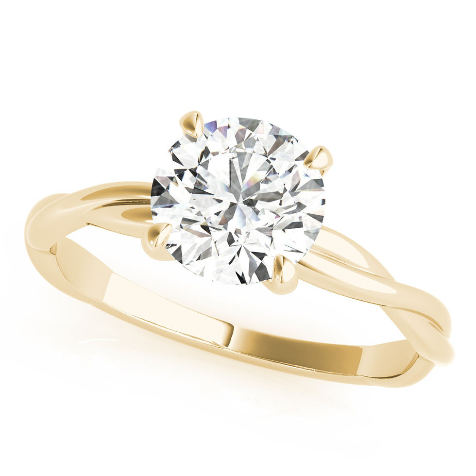 Thumbnail: 14kt Gold Twist Style Diamond Engagement Ring.