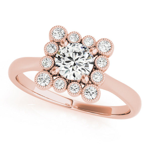 Thumbnail: 14kt Gold Art Deco Vintage Style Diamond Engagement Ring.