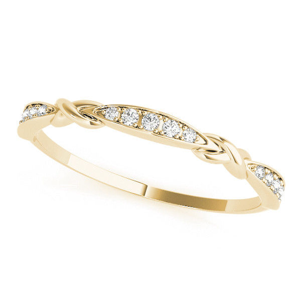 Thumbnail: 14kt Gold Stackable DiamondWedding Band