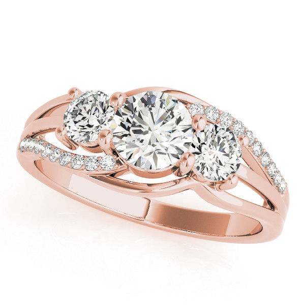 Thumbnail: 14KT Gold Three Stone Diamond Engagement Ring