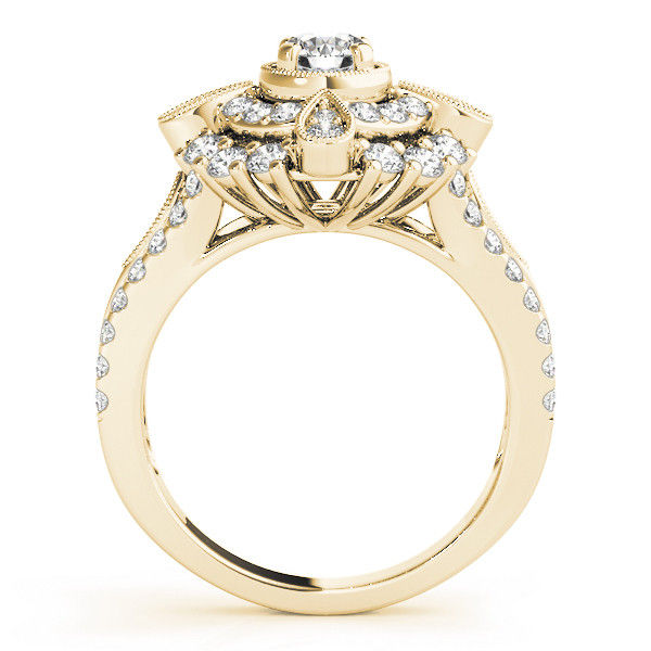 Thumbnail: 14kt Gold Halo Diamond Engagement Ring.