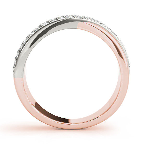 Thumbnail: 14kt Gold Diamond Ladies Twist Design Wedding Band
