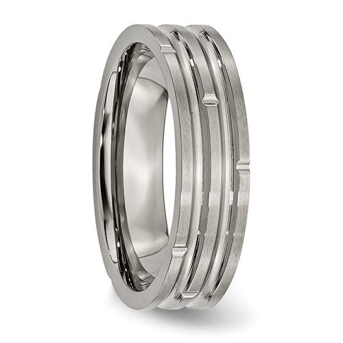 Thumbnail: Titanium Polished and Satin 6mm Grooved Band