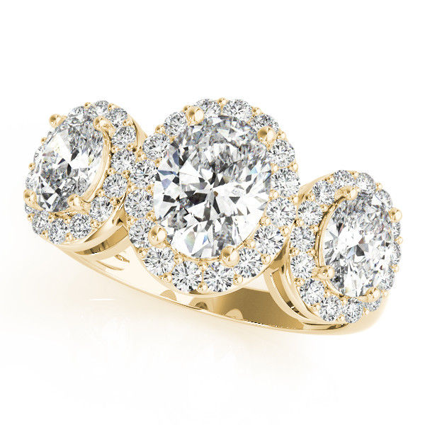 Thumbnail: 14kt Gold Halo Diamond Engagement Ring.