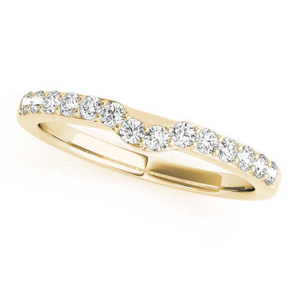 Thumbnail: 14kt Gold Diamond Ladies Curved Wedding