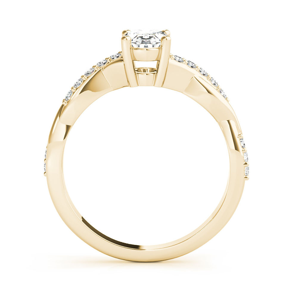 Thumbnail: 14kt Gold Twist Style Diamond Engagement Ring.