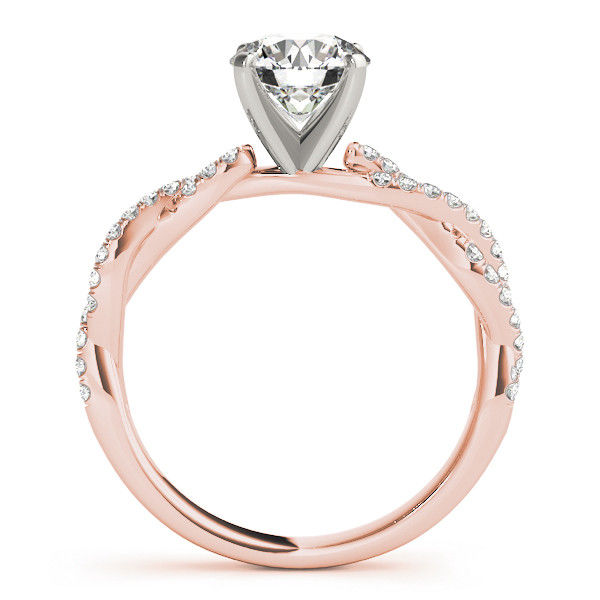 Thumbnail: 14kt Gold Twist Style Diamond Engagement Ring.