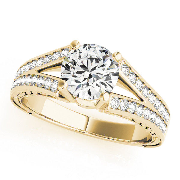 Thumbnail: 14kt Gold Art Deco Vintage Style Diamond Engagement Ring.