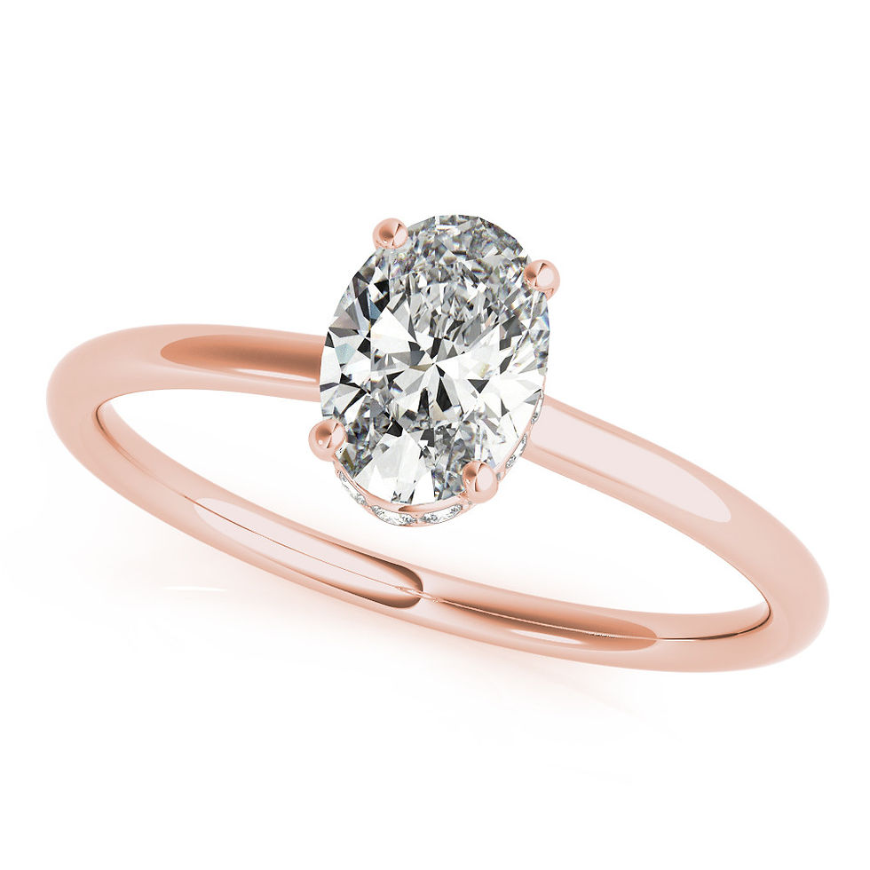 Thumbnail: 14kt Gold Hidden Halo Diamond Engagement Ring.
