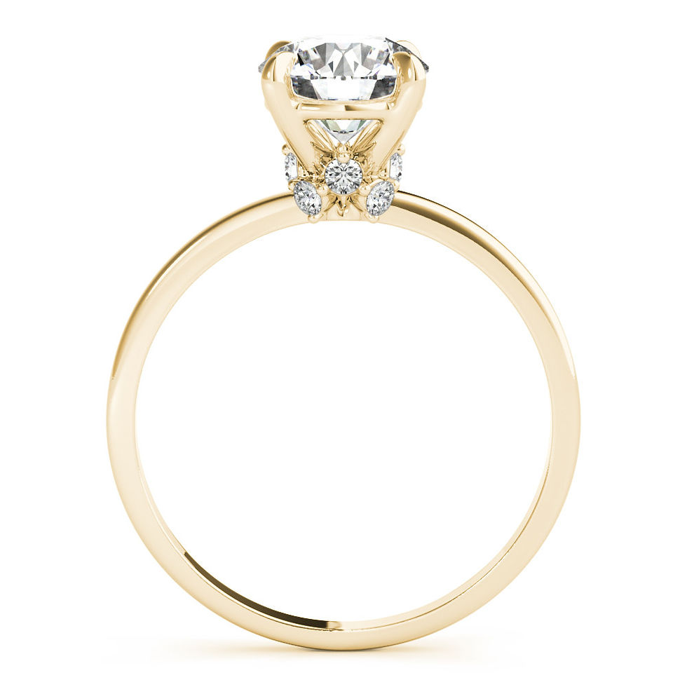 Thumbnail: 14kt Gold Hidden Halo Diamond Engagement Ring.
