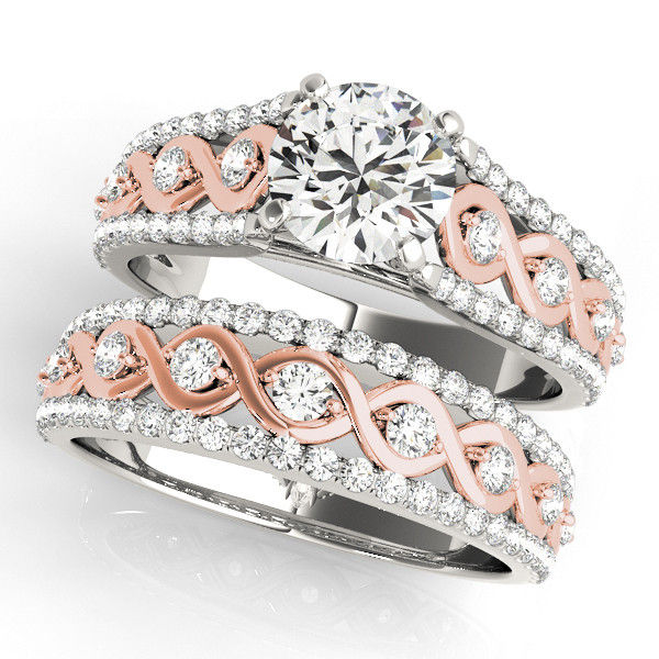 Thumbnail: 14kt Gold Multi Row Diamond Engagement Ring