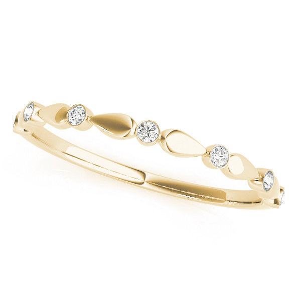 Thumbnail: 14kt Gold Diamond Ladies Bezel Set Design Wedding Band