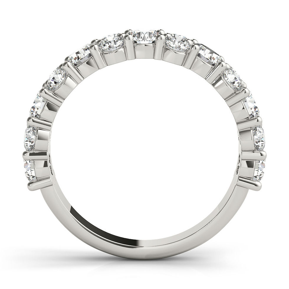 Thumbnail: 14kt Gold Diamond Ladies Prong Set Design Wedding Ban