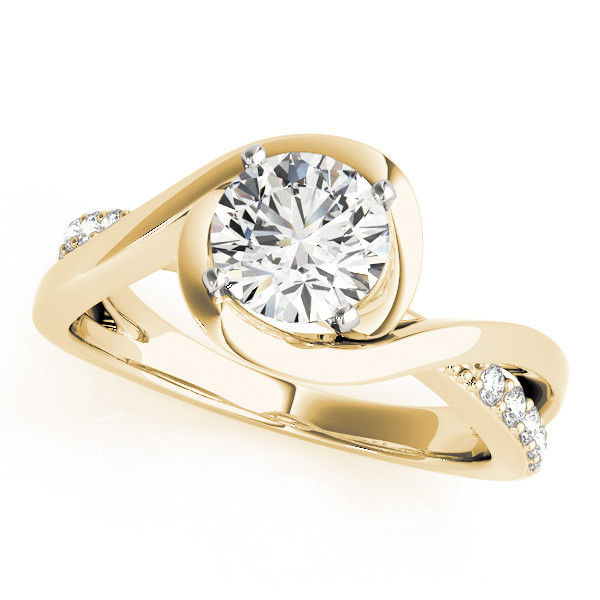 Thumbnail: 14kt Gold Twist Style Diamond Engagement Ring.