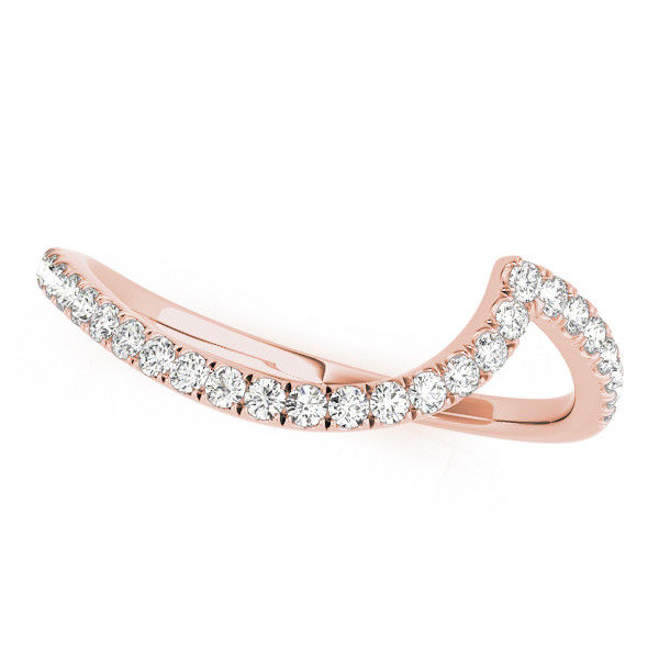 Thumbnail: 14kt Gold Diamond Ladies Curved Wedding