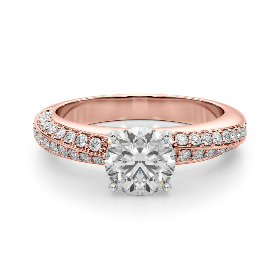 Thumbnail: 14KT Gold Pave Diamond Engagement Ring