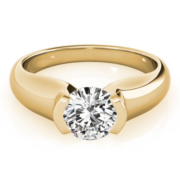 Thumbnail: 14kt Gold Round Solitaire Engagement Ring