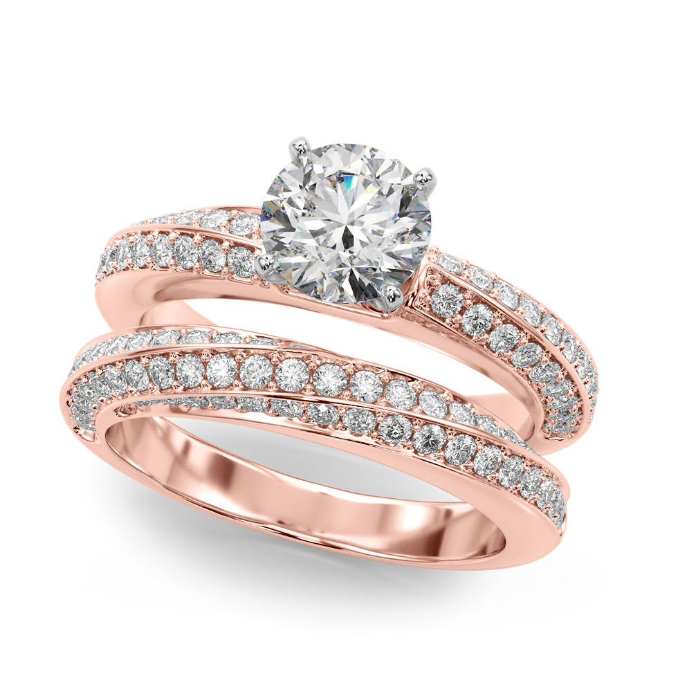 Thumbnail: 14KT Gold Pave Diamond Engagement Ring