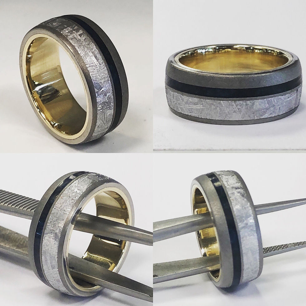 Meteorite Black Onyx Titanium Inlay