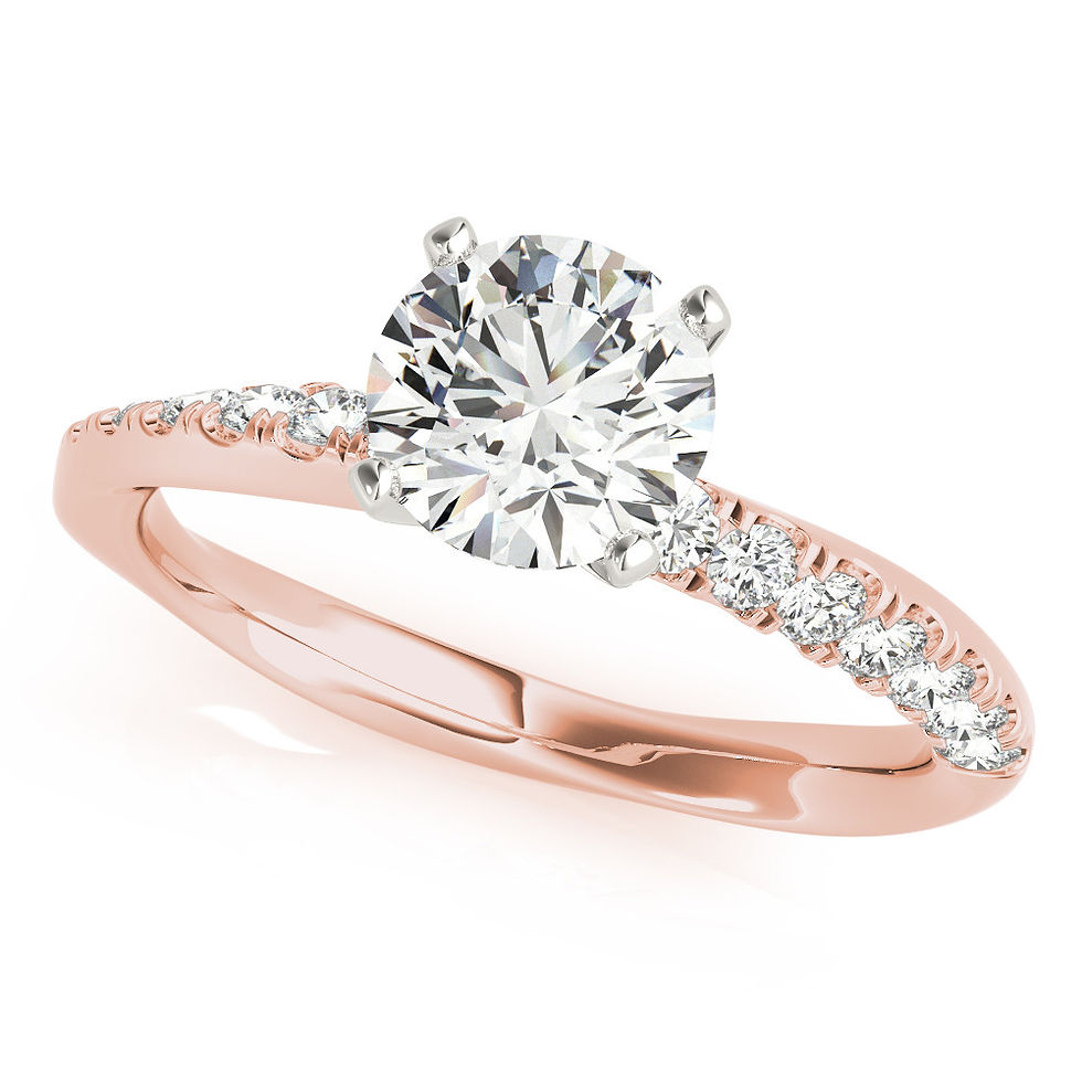 Thumbnail: 14kt Gold Twist Style Diamond Engagement Ring.