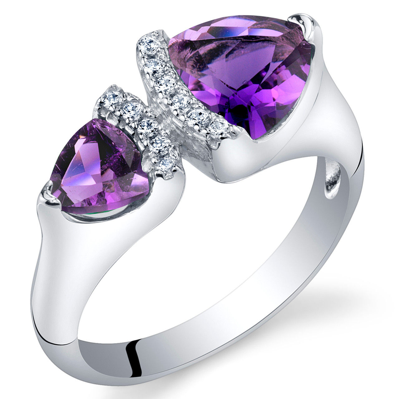 14kt Gold Amethyst Green ColorStone and  Diamond Ring.
