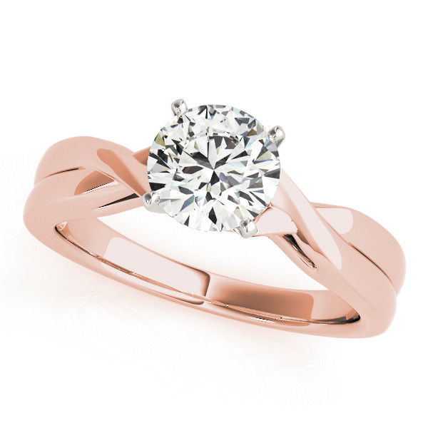 Thumbnail: 14kt Gold Twist Style Diamond Engagement Ring.
