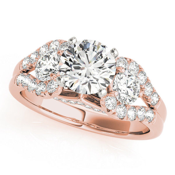 Thumbnail: 14kt Gold Multi Row Diamond Engagement Ring