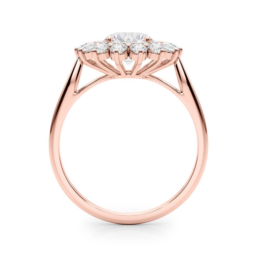 Thumbnail: 14kt Gold Halo Diamond Engagement Ring.