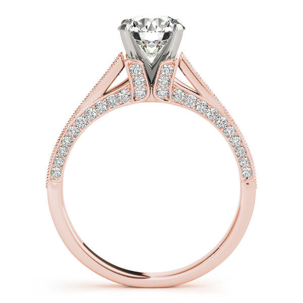 Thumbnail: 14kt Gold Single Row Diamond Engagement Ring.
