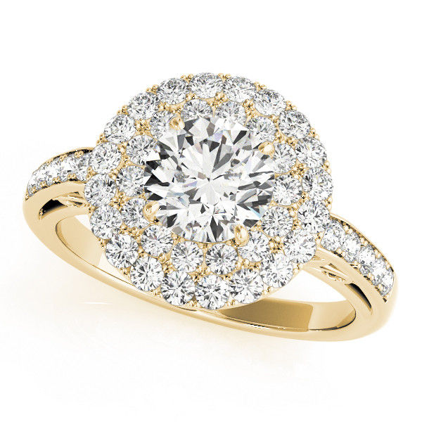 Thumbnail: 14kt Gold Halo Diamond Engagement Ring.