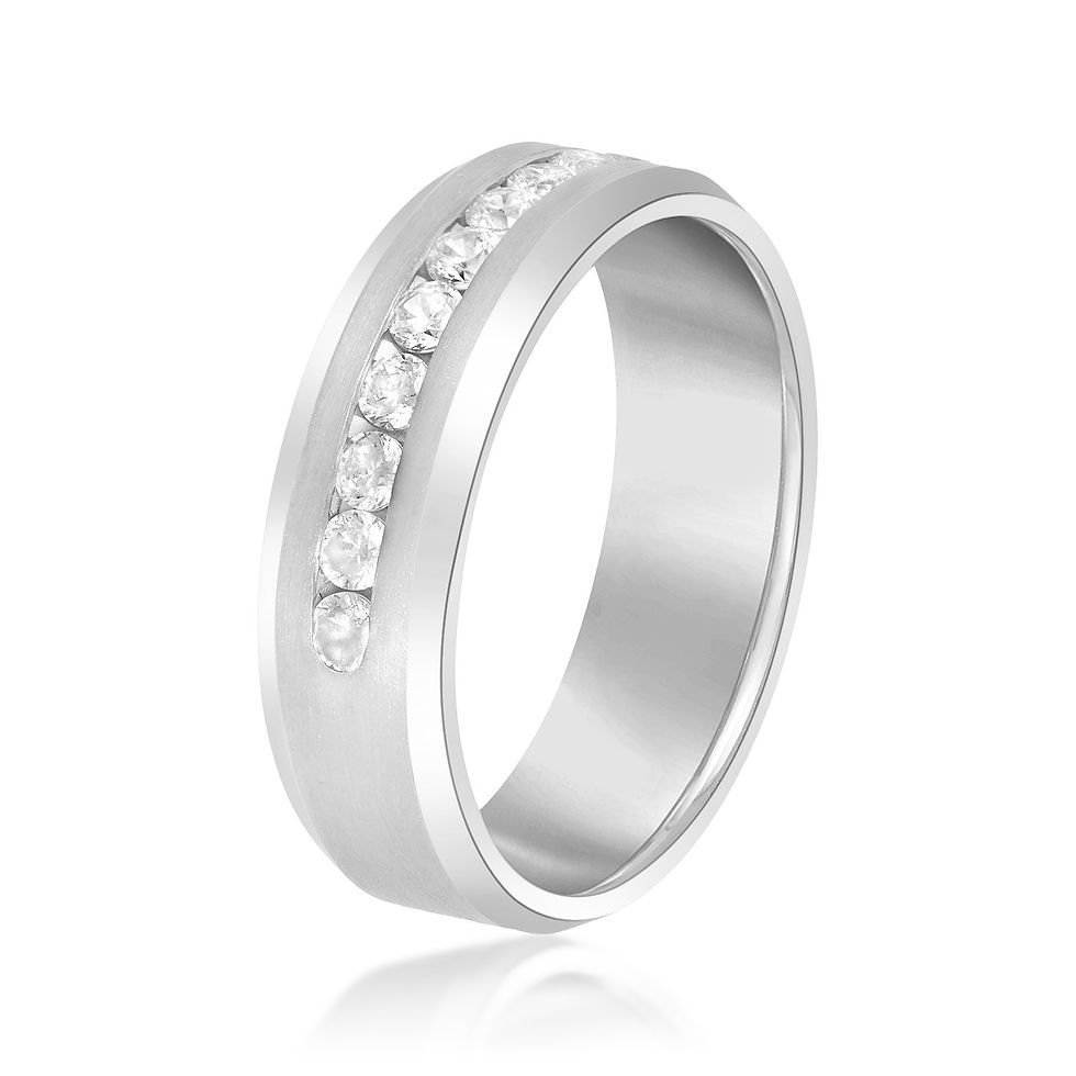 Thumbnail: 14kt Gold Diamond Wedding Band