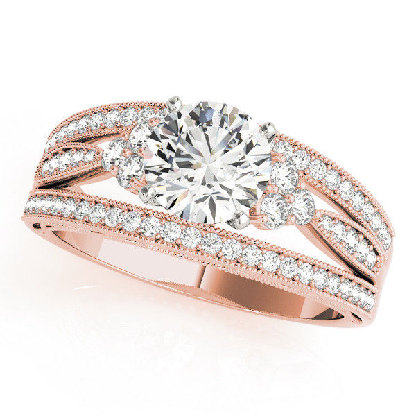 Thumbnail: 14kt Gold Multi Row Diamond Engagement Ring