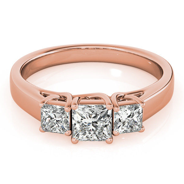 Thumbnail: 14KT Gold Three Stone Diamond Engagement Ring