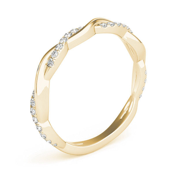 Thumbnail: 14kt Gold Diamond Ladies Twist Design Wedding Band