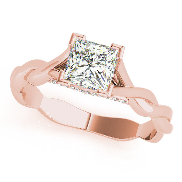 Thumbnail: 14kt Gold Princess Cut Solitaire Engagement Ring