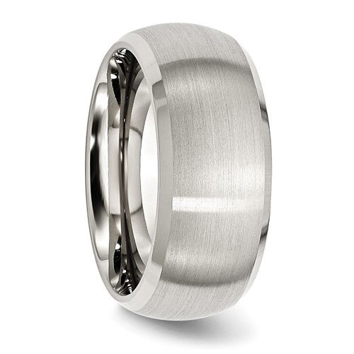 Thumbnail: Chisel Stainless Steel Brushed and Polished 10mm Beveled Edge Band