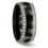 Thumbnail: Chisel Stainless Steel Polished with Black Ceramic and CZ Ring