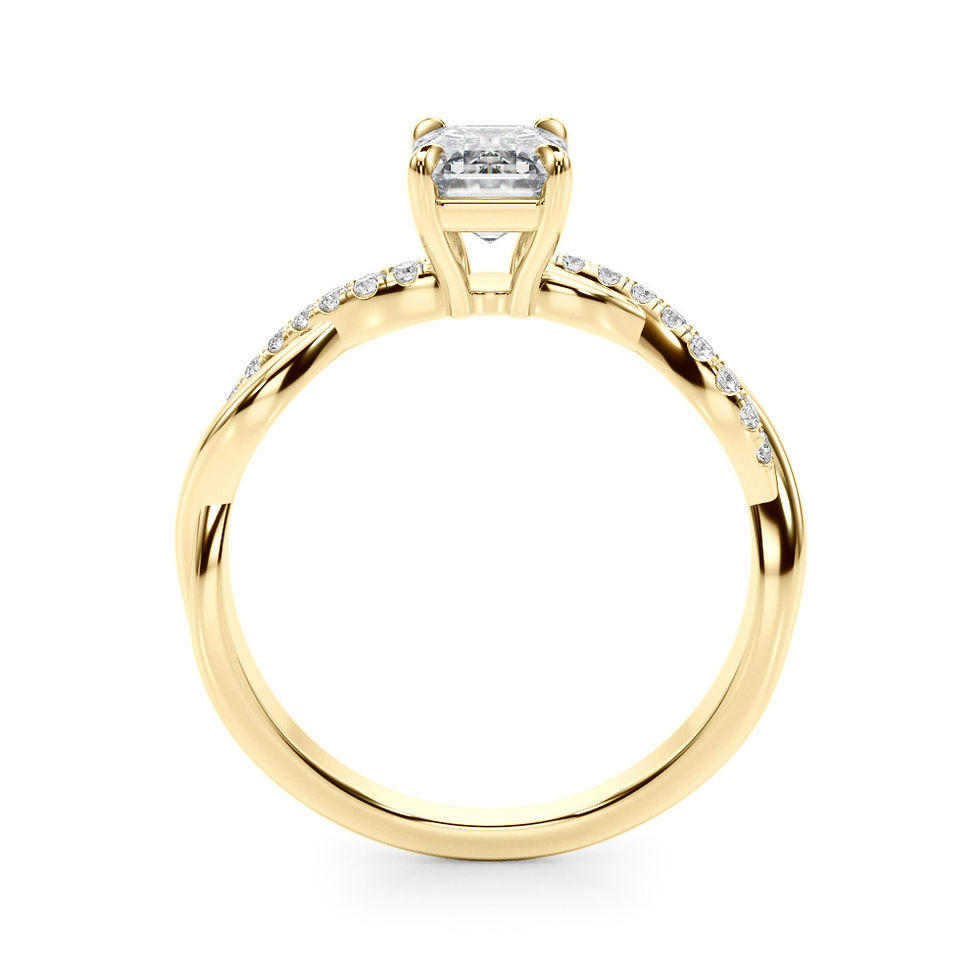 Thumbnail: 14kt Gold Twist Style Diamond Engagement Ring.