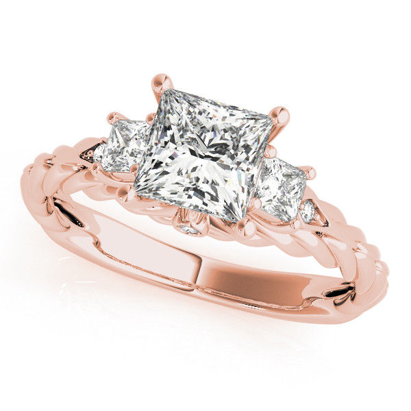 Thumbnail: 14kt Gold Twist Style Diamond Engagement Ring.