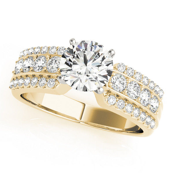 Thumbnail: 14kt Gold Multi Row Diamond Engagement Ring