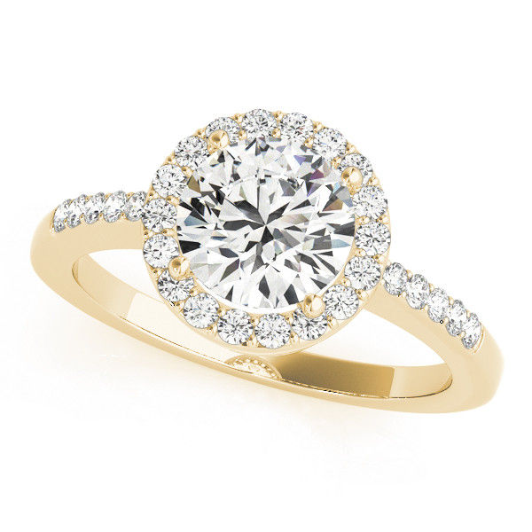 Thumbnail: 14kt Gold Halo Diamond Engagement Ring.