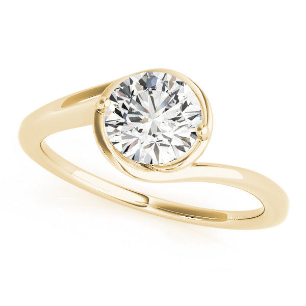 Thumbnail: 14kt Gold Round Solitaire Engagement Ring