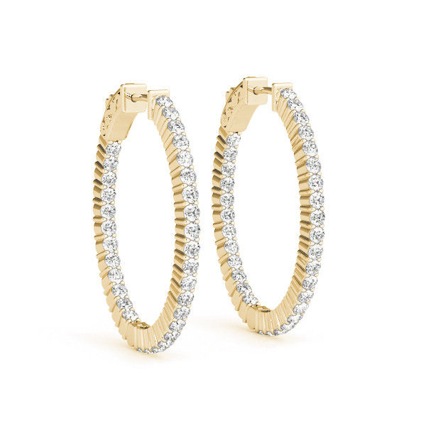 Thumbnail: 14kt Gold Fashion Diamond Earrings