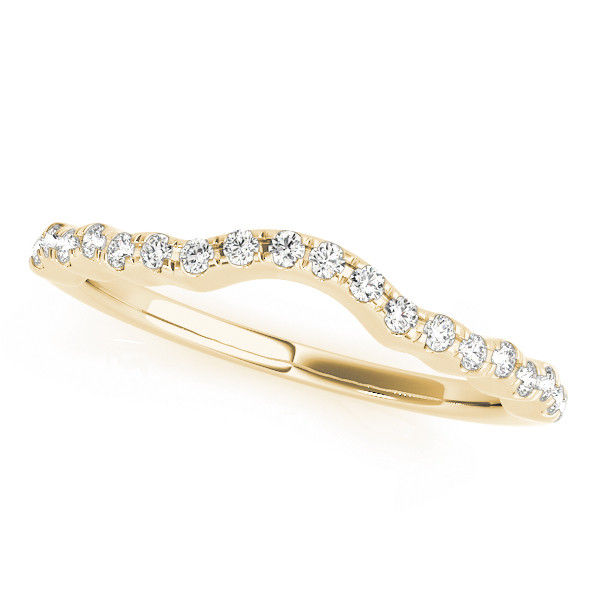 Thumbnail: 14kt Gold Diamond Ladies Curved Wedding