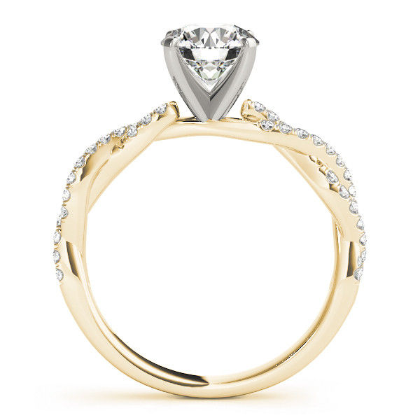 Thumbnail: 14kt Gold Twist Style Diamond Engagement Ring.