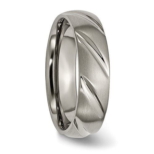 Thumbnail: Chisel Titanium Satin 6mm Swirl Design Band