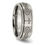 Thumbnail: Chisel Titanium Brushed and Polished Cross Laser Design 8mm Ridged Edge Band