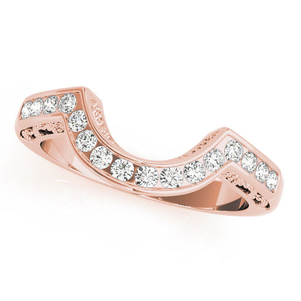Thumbnail: 14kt Gold Diamond Ladies Curved Wedding